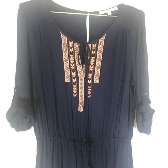 Daniel Rainn Aztec Detail Romper Tassel Tie Size M - Picture 6 of 6